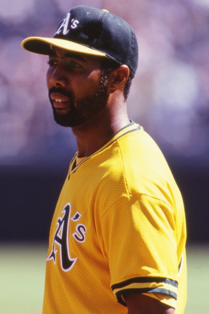 Harold Baines in Athletics jersey